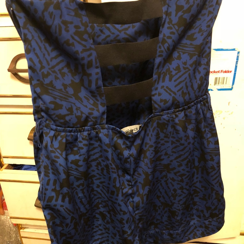 Blue and Black Romper
